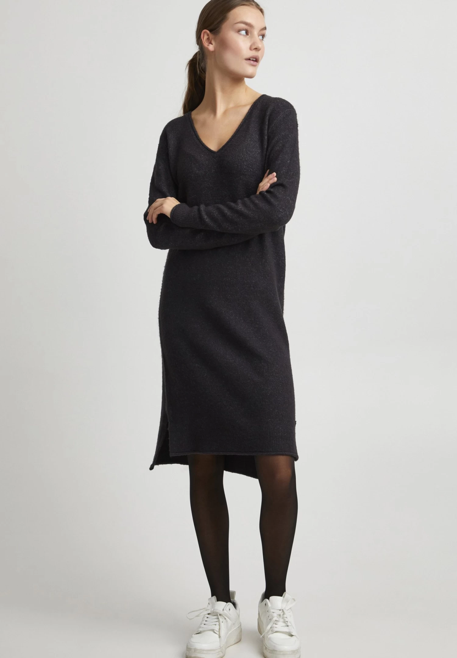 OXMO Oxida - Vestido De Punto - Dark Grey Melange 2 OXMO Oxida - Vestido De Punto - Dark Grey Melange - Imagen 2