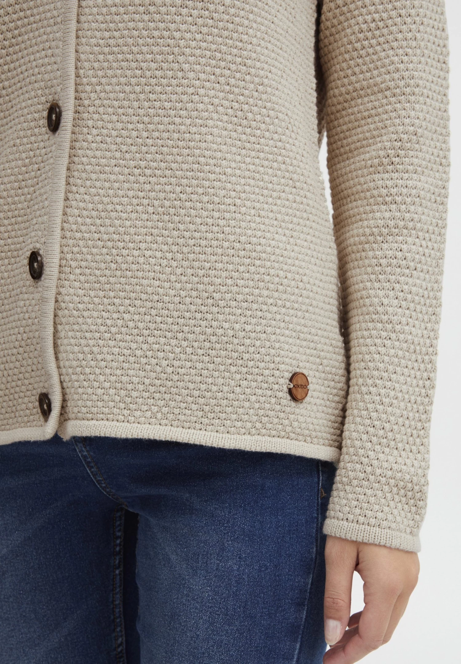 OXMO Oxhelga - Chaqueta De Punto - Oatmeal 5 OXMO Oxhelga - Chaqueta De Punto - Oatmeal - Imagen 5