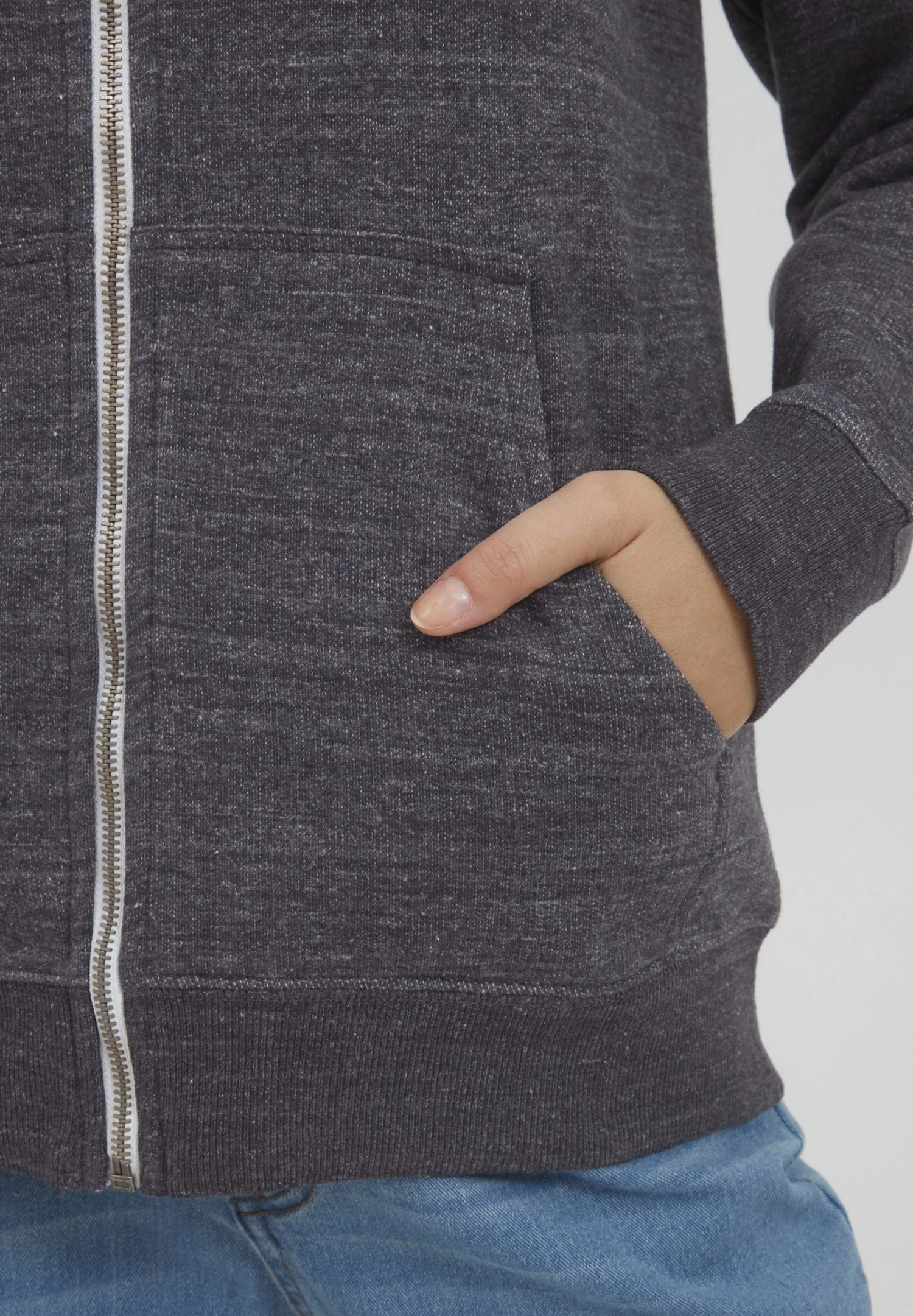 OXMO Oxhelna - Sudadera Con Cremallera - Black Melange 5 OXMO Oxhelna - Sudadera Con Cremallera - Black Melange - Imagen 5