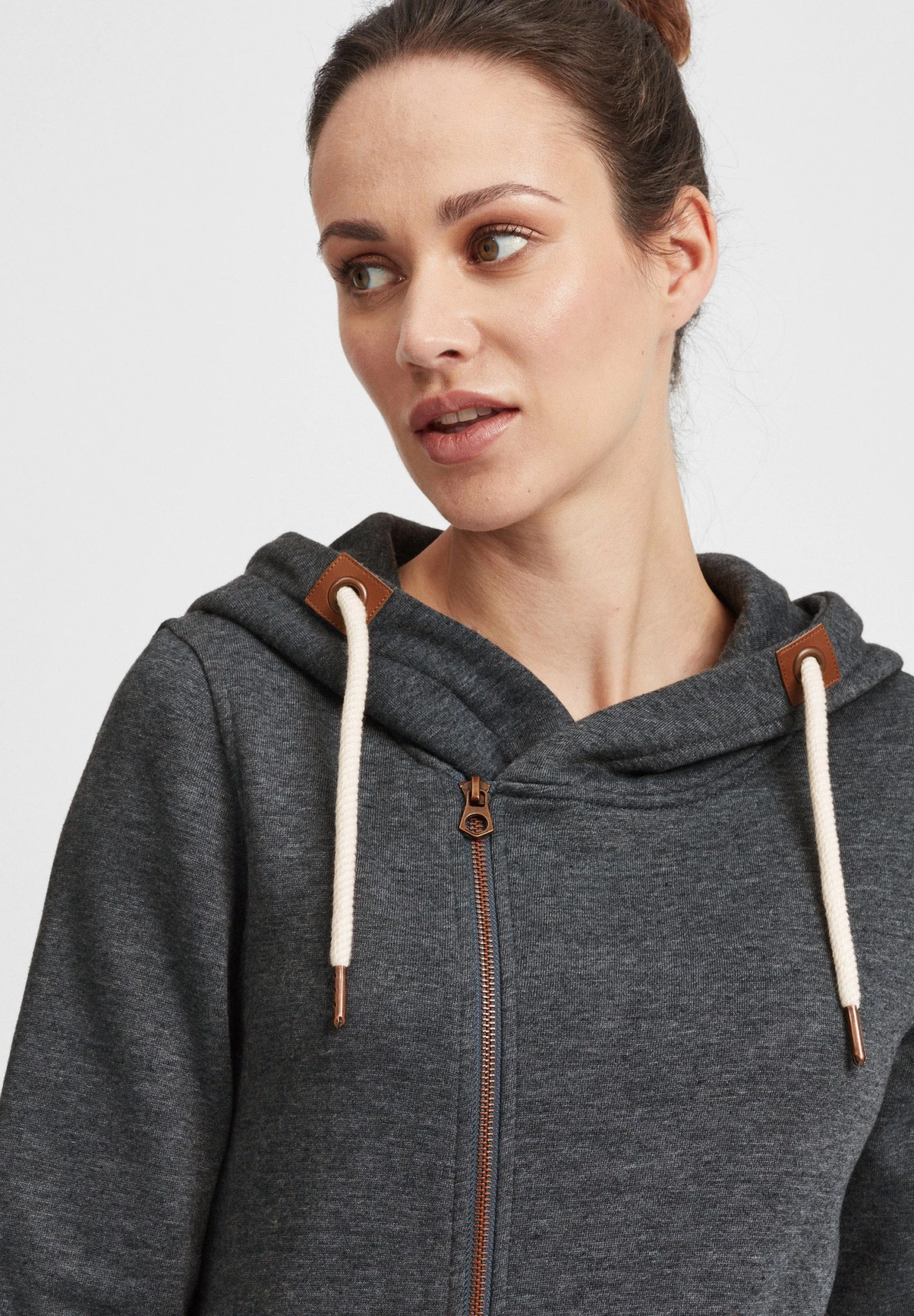 OXMO Oxvicky - Sudadera Con Cremallera - Dar Grey M 4 OXMO Oxvicky - Sudadera Con Cremallera - Dar Grey M - Imagen 4