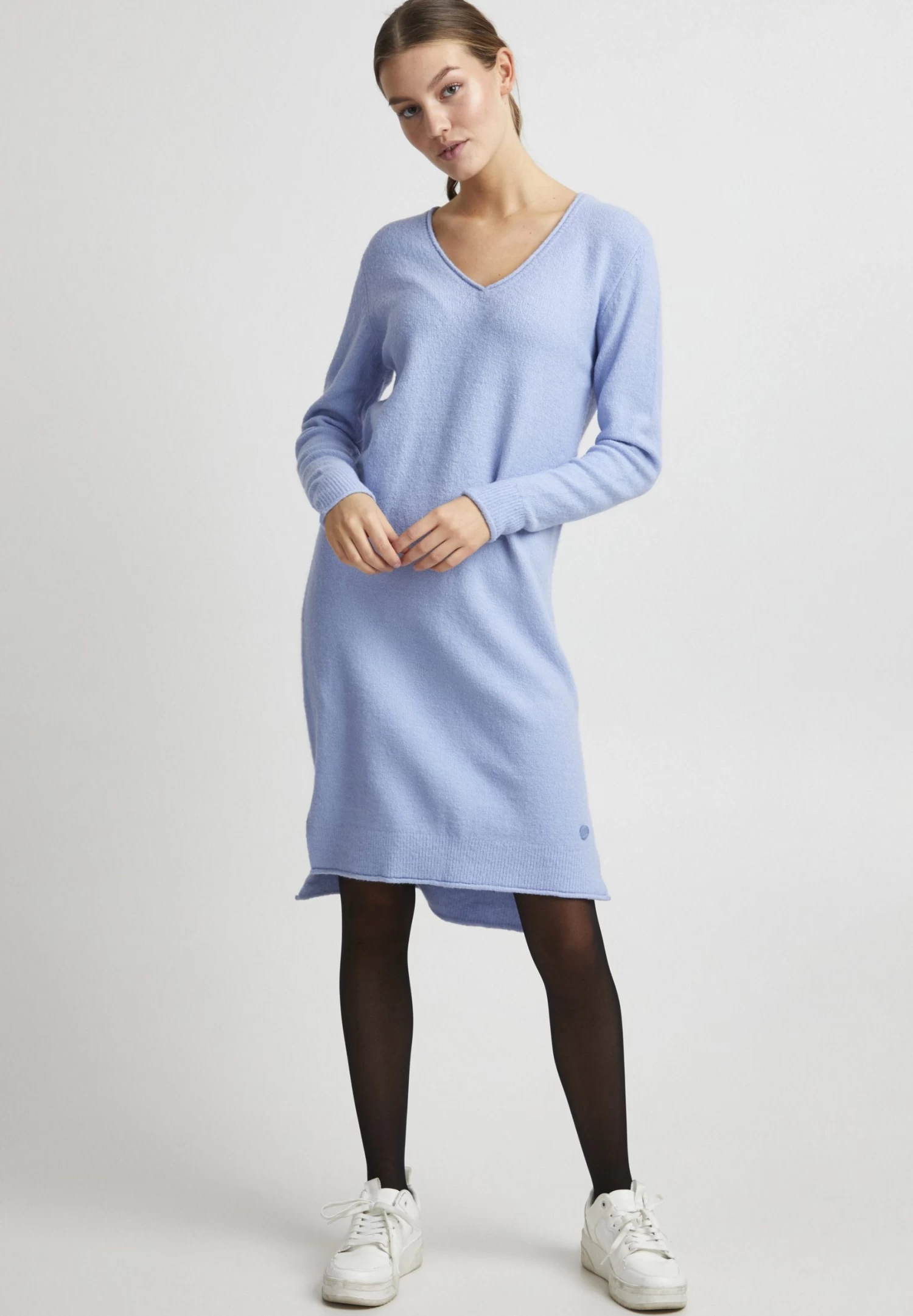 OXMO Oxida - Vestido De Punto - Brunnera Blue Melange 2 OXMO Oxida - Vestido De Punto - Brunnera Blue Melange - Imagen 2